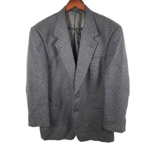 Tallia Uomo Blazer Jacket 41 Dark Blue Woven Alpaca Worsted Wool Mens Sport Coat